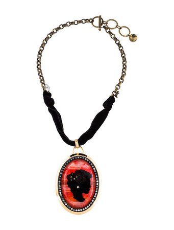 Lanvin Crystal & Resin Cameo Pendant Necklace - Necklaces - LAN91942 | The RealReal