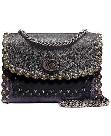 COACH Parker Scalloped Leather Shoulder Bag & Reviews - Handbags & Accessories - Macy's