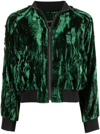 SHIATZY CHEN beading embellished velvet bomber jacket - FARFETCH