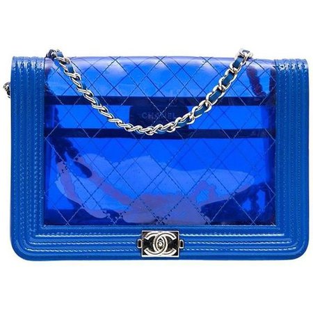 Chanel  pre-owned 'boy' Transparent Blue Electric Edged With Leather bag