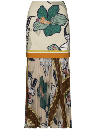 Silvia Tcherassi Layered floral-print Maxi Skirt - Farfetch