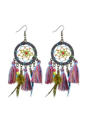 Dream Catcher Earrings In Grey - Shady and Katie Apparel