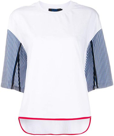 loose-fit striped-sleeves T-shirt