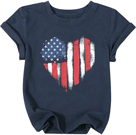 Amazon.com: FRYAID 4th of July Shirt Toddler Baby Boys Girls American Flag Patriotic Tshirt Little Kids Cotton Tee Clothes: Clothing, Shoes & Jewelry