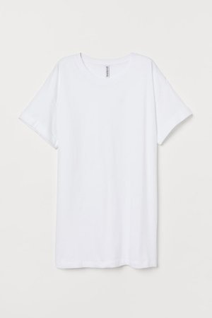 Long T-shirt - White - | H&M US