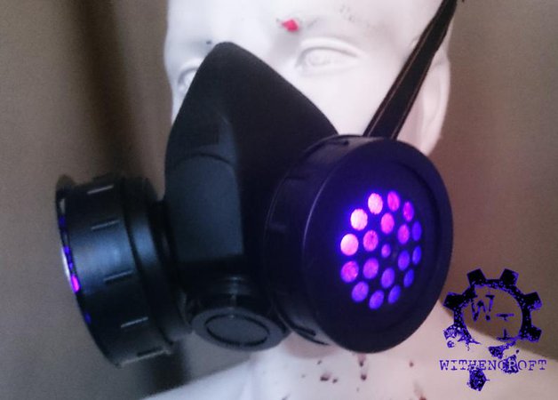 Cyberpunk Double Canister Respirator/Gas Mask with Lights | Etsy