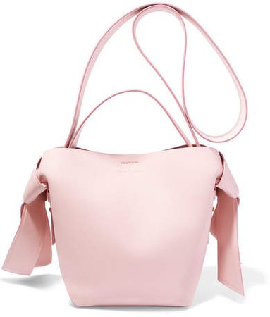 Musubi Mini Knotted Leather Shoulder Bag - Pastel pink