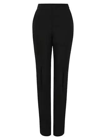 Shop Alexander McQueen Pleated High-Waisted Cigarette Trousers | Saks Fifth Avenue