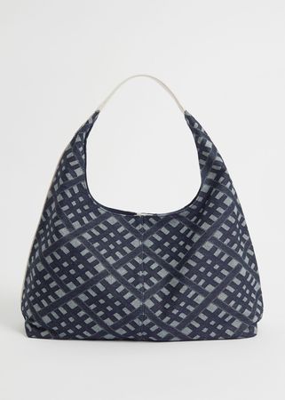 Leather Trimmed Denim Tote Bag - Indigo - & Other Stories WW