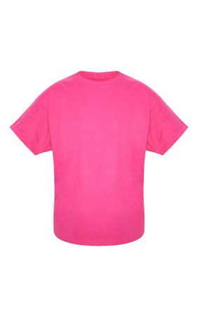 Hot Pink Oversized Boyfriend T Shirt | Tops | PrettyLittleThing USA