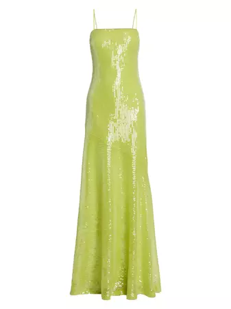 Shop ML Monique Lhuillier Neomi Sequined Slip Maxi Dress | Saks Fifth Avenue