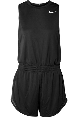 Nike | Femme mesh-trimmed stretch-jersey playsuit | NET-A-PORTER.COM