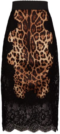 Leopard Print Lace Skirt
