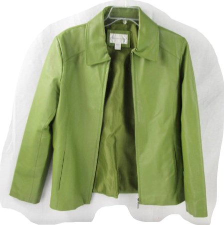 Green Leather Crop Jacket