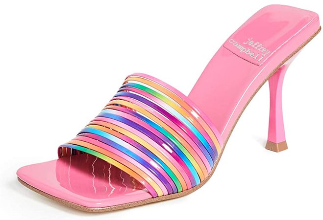 Amazon.com | Jeffrey Campbell Women's Morine Mules, Bright Gradient Pink, 5 Medium US | Mules & Clogs