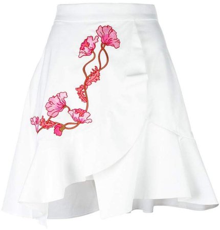 embroidered wrap skirt