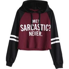 sarcastic crop hoodie
