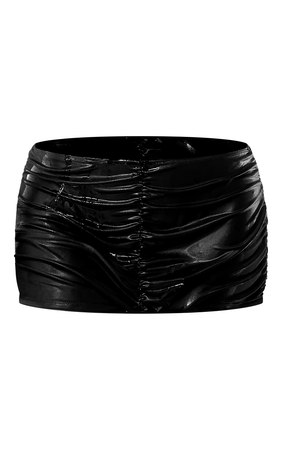 Black Low Rise Ruched Swim Skirt $28
