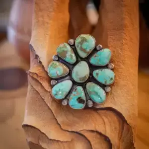 Royston Turquoise Ring Sz. 9 - Native American Turquoise Jewelry - Dakota Sky Stone