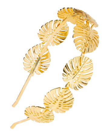 L. Erickson Evelyn Monstera Leaf Metal Headband
