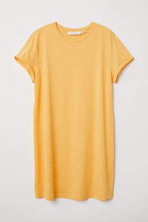 Modal-blend T-shirt Dress - Yellow
