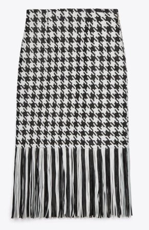 uterque houndstooth skirt with fringes
