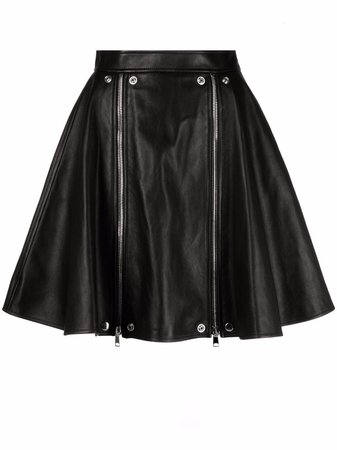 Alexander McQueen zip-detail leather skirt - FARFETCH