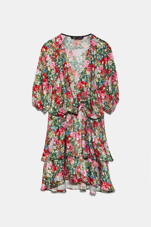 RUFFLED PRINT Floral DRESS | ZARA United States
