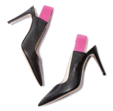 pink ankle strap black heels