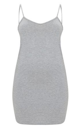 Grey Marl Jersey Strappy Bodycon Dress | PrettyLittleThing USA