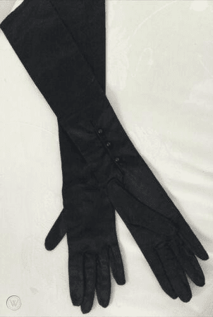 Black satin gloves