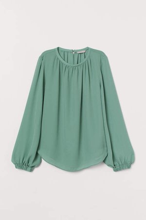 Long-sleeved Blouse - Green