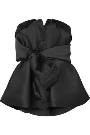 Alexis Mabille | Bow-detailed satin-twill top | NET-A-PORTER.COM