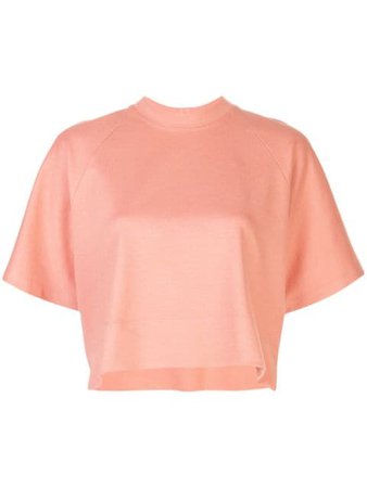 Rosetta Getty Cropped Short-Sleeve T-Shirt 12204Q4317 Pink | Farfetch