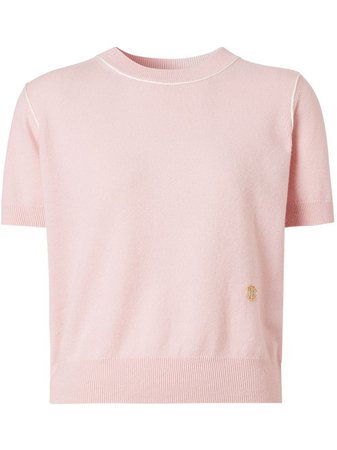 Pink Burberry Monogram Motif Knitted T-Shirt For Women | Farfetch.com