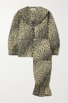 Rixo - Net-a-Porter Leopard print Vera printed cotton-poplin pajama set | RIXO | NET-A-PORTER