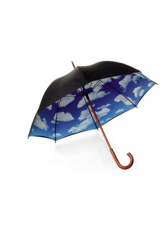 clouds blue umbrella rain