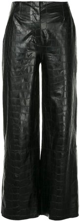 Nanushka crocodile embossed faux leather trousers