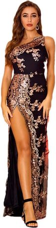 Amazon.com: Sequin Maxi Dress Women Vintage High Split Bodycon Long Dresses Night Club Party Dress : Clothing, Shoes & Jewelry
