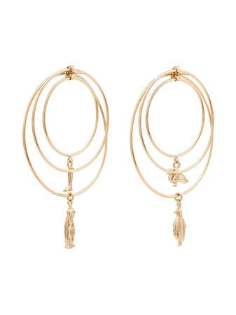 Gold Marni Three-hoop Charm Earrings | Farfetch.com