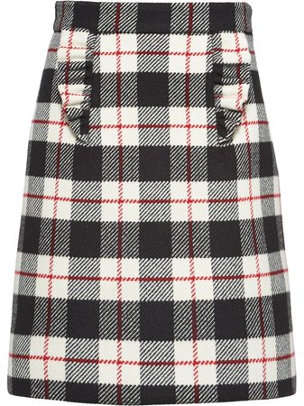 Miu Miu Check A-Line Skirt | Farfetch.com