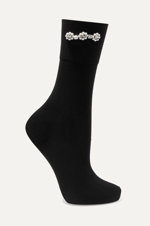 Black Embellished socks | Simone Rocha | NET-A-PORTER