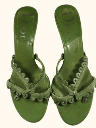 Green dior sandals