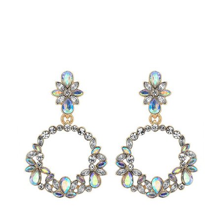 Mood Silver plated clear floral hoop earrings | Debenhams