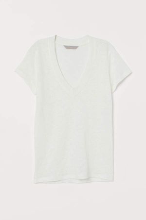 Linen T-shirt - White