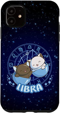 Amazon.com: iPhone 11 Kawaii Cats Astrology Zodiac Libra Case