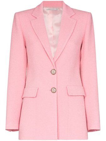 Pink Alessandra Rich Notched Lapel Blazer For Women | Farfetch.com