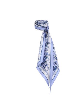 Silk Neck Scarf Blue Floral Online | Zimmermann