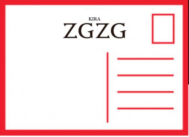 KIRA ‘ZGZG’ SOLO ALBUM - POST CARD [BACK SIDE]