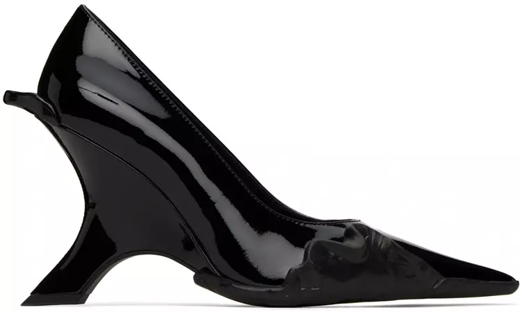 Black Graphic Heels by Ottolinger on Sale